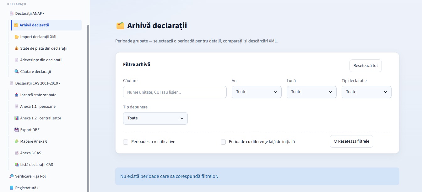 Declarații — SOCRATES Registru